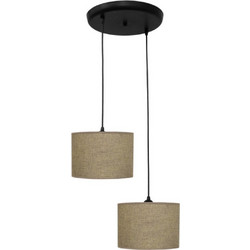 Heronia Lighting ΗΚ-06 Κρεμαστό Φωτιστικό Οροφής Δίφωτο E27 Καφέ Φ20cm 14-0149