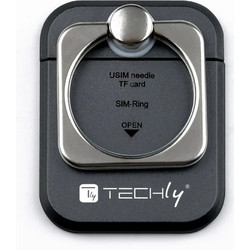 Techly I-SMART-Ringb - Βάση για Smartphone με δαχτυλίδι Μαύρο