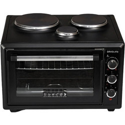 Davoline Fornetto 3403 AL Black Ηλεκτρικό Φουρνάκι 34lt με 3 Εστίες