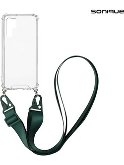 Sonique Θήκη Σιλικόνης με Strap Armor Clear Huawei P30 Pro Πράσινο Σκούρο