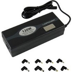 LC-Power Φορτιστής Laptop 120W 19V 6.32A με Ενσωματωμένο Καλώδιο Τροφοδοσίας & Σετ Βυσμάτων LC120NB
