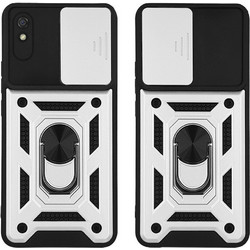 Sonique Ring Armor CamPro Θήκη Xiaomi Redmi 9A / Redmi 9AT Silver