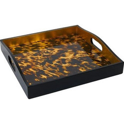 Δίσκος Σερβιρίσματος Tortoiseshell Ξύλινος Λάκα Caspari (35x35x6 cm)