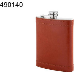 ANGELO - Φλασκί Ποτού με καφέ δερματίνη 8oz (490140)
