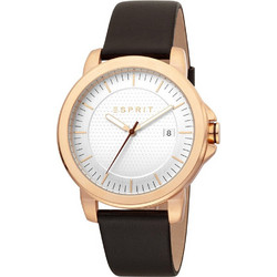 Esprit Ανδρικό Ρολόι με Καφέ Δερμάτινο Λουράκι ES1G160L0025