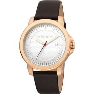 Esprit Ανδρικό Ρολόι με Καφέ Δερμάτινο Λουράκι ES1G160L0025