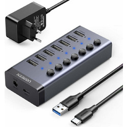 Ugreen 6957303893072 USB Hub 3.0 USB-A με 7 Θύρες USB-A & Εξωτερική Παροχή Ρεύματος