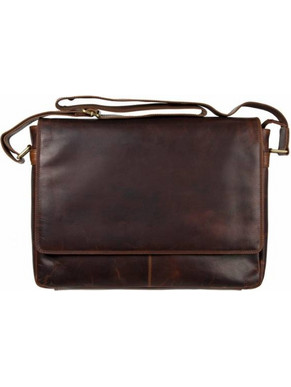 DOMLEATHERS DOMLEATHERS ΑΝΔΡΙΚΟΣ ΔΕΡΜΑΤΙΝΟΣ ΧΑΡΤΟΦΥΛΑΚΑΣ ΩΜΟΥ DL7010 ΚΑΦΈ KARA