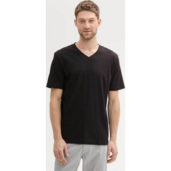 Tom Tailor σετ ανδρικά T-shirt μονόχρωμα με v λαιμόκοψη (2 τεμάχια) - 1037738 Μαύρο