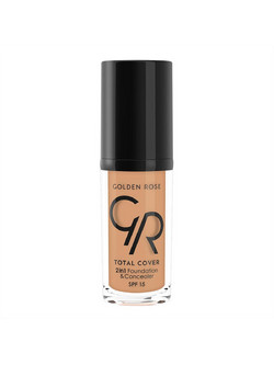 Golden Rose Total Cover 2 In 1 & Concealer 10 Warm Beige Liquid Foundation SPF15 30ml