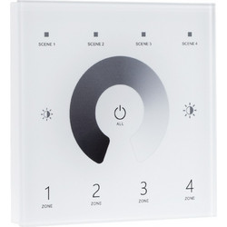 GLOBOSTAR(R) 73159 SKYDANCE T11 CORE Ασύρματο Χειριστήριο Τοίχου Αφής 4 Ζωνών 1CH AC 100-240V 0.1A Max IP20 - DMX512 + RF 2.4GHz + Εμβέλεια 30m - M8.6xΠ8.6xΥ3.3cm