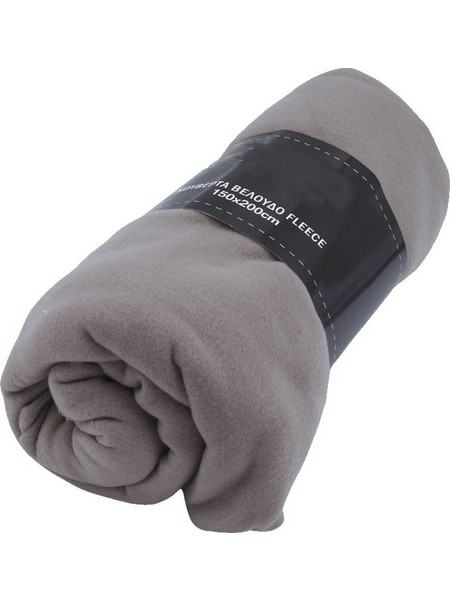 Κουβέρτα Fleece 100% πολυέστερ διαστάσεων 150x200cm σε χρώμα γκρι