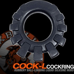 Oxballs Cock-Lug Lugged Cockring Ελαστικό Δαχτυλίδι Πέους Σιλικόνης 3cm Μαύρο