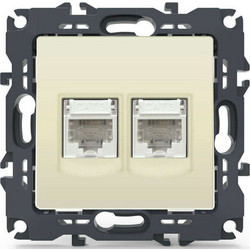 Πρίζα Τηλεφώνου Χωνευτή Prime 1000113102 2xRJ11 CAT3 Ivory Aca