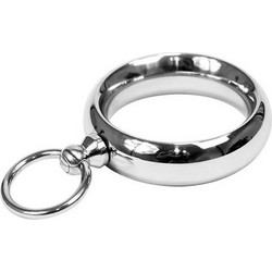 Rimba Bondage Play Donut Ring With Small Ring 45mm Δαχτυλίδι Πέους Μεταλλικό 4.5cm Ασημί