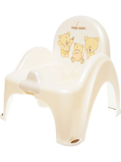 Baby potty chair Teddy Bear -pearl white