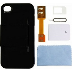 IPHONE 4/4S FACEPLATE ΜΑΥΡΗ ΘΗΚ.MICRO SIM ADAPTOR-FLEX-ΠΡΟΣΤΑΤ
