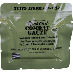 Αιμοστατικός Επίδεσμος QuikClot Combat Gauze - Πράσινο