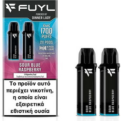 Dinner Lady Sour Blue Raspberry Fuyl Disposable Prefilled Pods 20mg 850 Puffs (Βατόμουρο) (2 τεμ.)