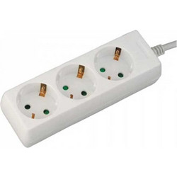Alfaone Πολύπριζο 3 θέσεις χωρίς διακόπτη 3X1,5mm 1,5m Λευκό - (V03B)