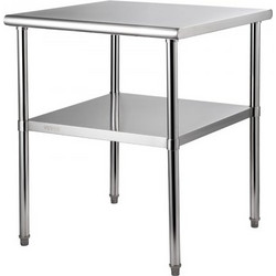 Τραπέζι Προετοιμασίας VEVOR Ανοξείδωτο 30x30x36, 800lbs, Ρυθμιζόμενο Ράφι & Πόδια J30X30X36INCHMQ0DV0
