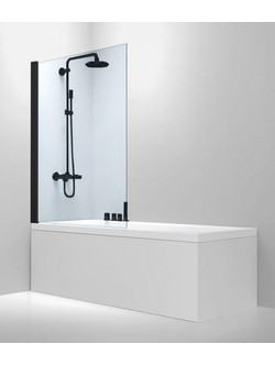 Καμπίνα Μπανιέρας Sparke Glame 02 Ματ Μαύρο Clean Glass Ύψος 150cm - 80cm SR-07.37.175.02.05