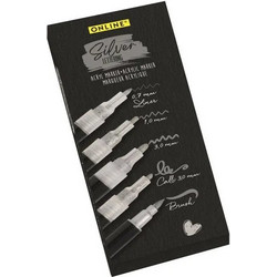 ONLINE ΜΑΡΚΑΔΟΡΟΙ SILVER LETTERING ΣΕΤ 5 ΤΕΜΑΧΙΩΝ