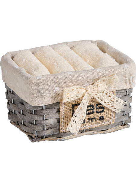 DAS HOME ΣΕΤ ΠΕΤΣΕΤΕΣ 30Χ30 4ΤΕΜΑΧΙΩΝ SOFT 4000 ECRU