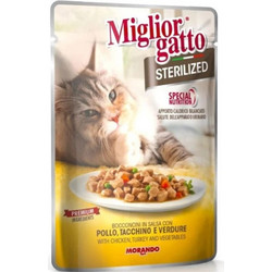 Morando Miglior Gatto Adult Sterilised Chunks with Chicken & Turkey 85gr
