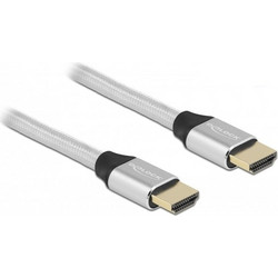 DeLOCK Καλώδιο HDMI Braided HDMI Male to HDMI Male 0.5m Silver