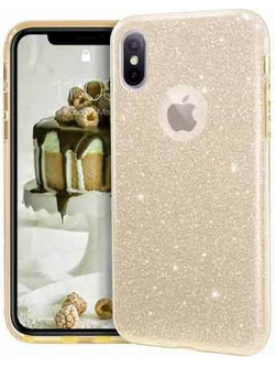 Back Cover Θήκη Σιλικόνης Glitter για iPhone X/Xs Χρυσό