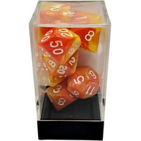 Κάισσα - Dual Red-Yellow/White Polyhedral 7-Die Set