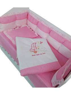 Beboulino Sweet Sleep Σετ Κούνιας 60x120cm Pink 5τμχ