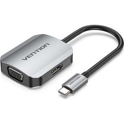 Αντάπτορας Vention Type-C to HDMI/VGA 0.15m Aluminium Alloy Type Gray (TDIHB)