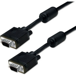 PowerTech Καλώδιο VGA 15pin M-M CAB-G028 1080p Copper 3+6 10m, μαύρο