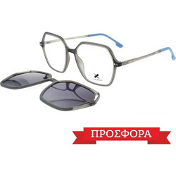Eyecroxx EC646 C1 Γυναικείος Σκελετός Γυαλιών Οράσεως με Clip-On Κοκάλινος Μαύρος