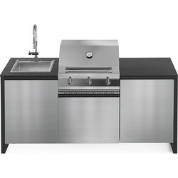 STEEL GEA LATEMAR20080-QL-NA-SS ΚΟΥΖΙΝΑ ΕΞΩΤΕΡΙΚΟΥ ΧΩΡΟΥ ΜΕ ΝΕΡΟΧΥΤΗ 40CM BBQ ΑΕΡΙΟΥ 70CM ΕΞΩΤΕΡΙΚΕΣ ΕΠΙΦΑΝΕΙΕΣ AISI316-marine g