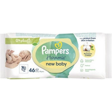 Pampers Harmonie New Baby Μωρομάντηλα Χωρίς Οινόπνευμα & Άρωμα 46τμχ