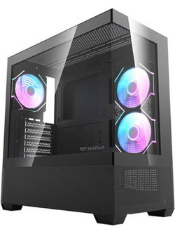 Darkflash DS900 Air Black & Fans Gaming Midi Tower Κουτί Υπολογιστή RGB με Πλαϊνό Παράθυρο