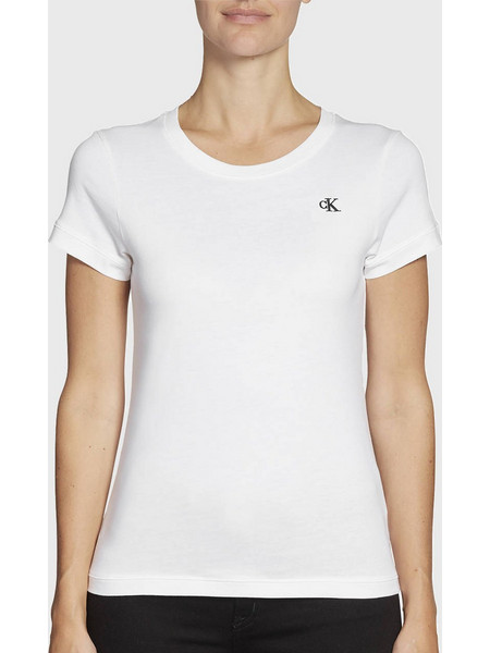 CALVIN KLEIN JEANS CK EMBROIDERY SLIM TEE J20J212883-YAF White