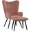 HomeMarkt Μπερζέρα με Υποπόδιο Βελούδινη Ροζ Crawley HM8918.02