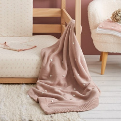 BimbiDreams Coralina Κουβέρτα Αγκαλιάς Πλεκτή 80x110 Σομόν