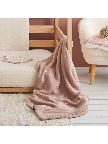 BimbiDreams Coralina Κουβέρτα Αγκαλιάς Πλεκτή 80x110 Σομόν
