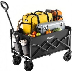 Πτυσσόμενα Καρότσια VEVOR 120L & 225LBS (102,06 kg) Βαρέως Τύπου Πτυσσόμενο Καρότσι Κήπου Μαύρο