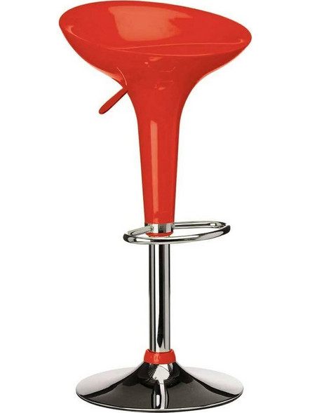 BAKAJI Ρυθμιζόμενο Σκαμπό Κουζίνας από Ατσάλι και ABS με Περιστρεφόμενο Κάθισμα Κόκκινο για Σπίτι Μπαρ 02832786