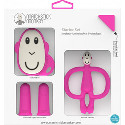 Matchstick Monkey Teething Starter Set Pink