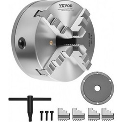 VEVOR 8 in (20,3 cm) 4-Jaw Self-Centering Lathe Chuck 1 1/2 in (3,8 cm)-8 Threaded Backing Plate