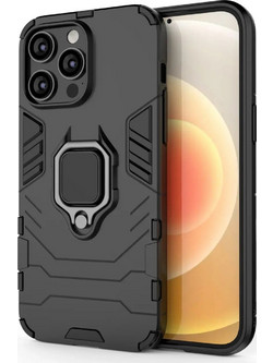 Hurtel Ring Armor Back Cover Black (iPhone 14)