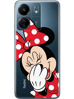 Disney Redmi 13C Θήκη Minnie Partial Print Smiley Transparent