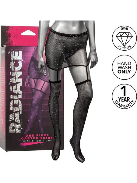 CalExotics Radiance One Piece Garter Skirt with Thigh Highs - One Size